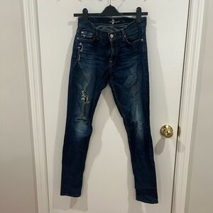 7 For All Mankind Dark Wash Skinny Jeans